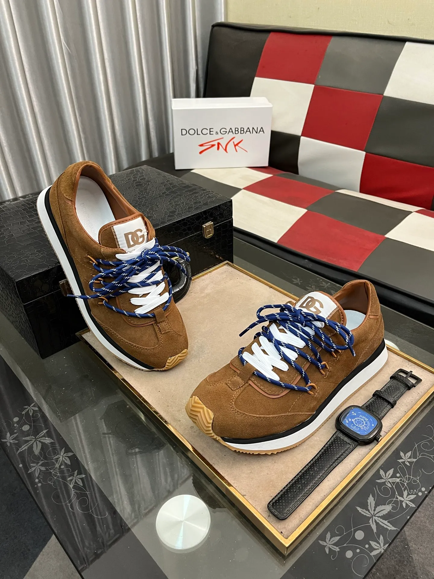 Men's Men's Shoes💰480⌚️⌚️Dolce&Gabbana••DG✔️High-end men's sports•casual shoes. Original goods from top counters. Original imported cowhide, multi-material splicing design ➕Imported cowhide lining, cowhide feet ➕Original TPR elastic outsole.  Size: 38-46